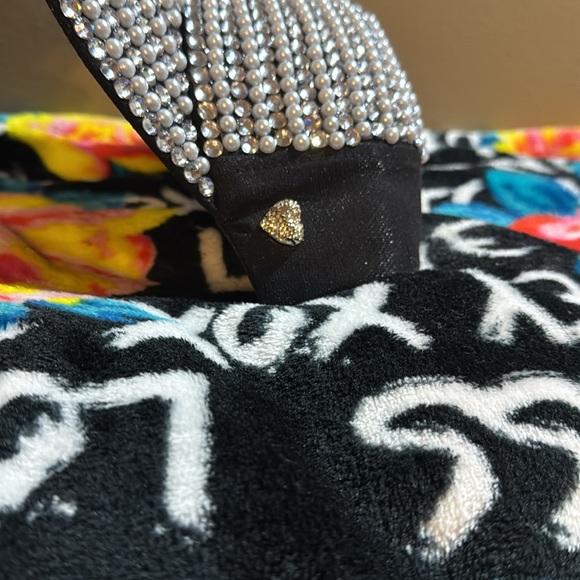 NWT Juicy Couture Black Cap with Rhinestones & Faux Pearls - Picture 5 of 10